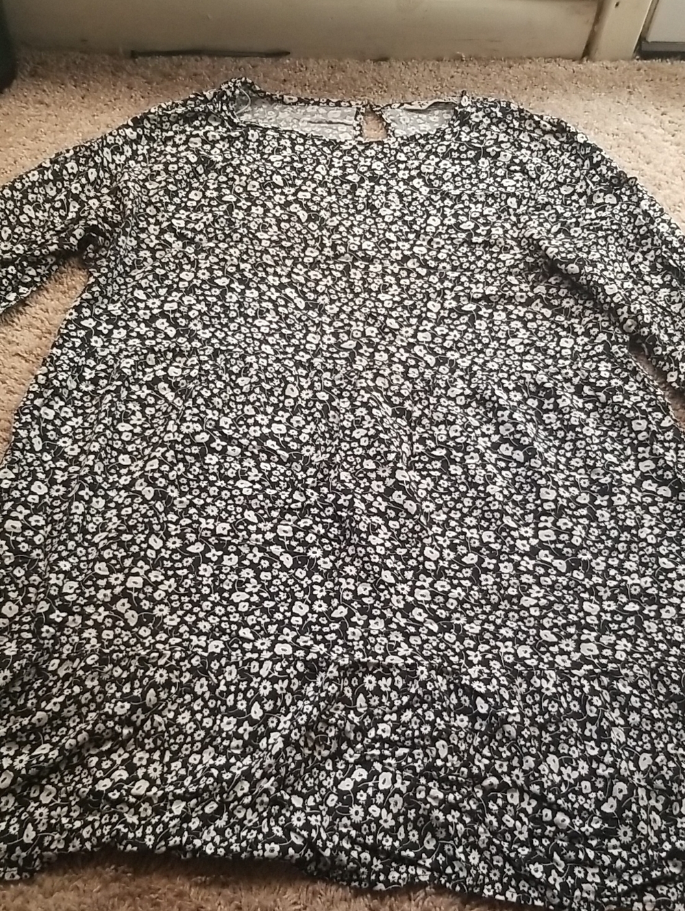 Black & White Floral RT Tunic Top